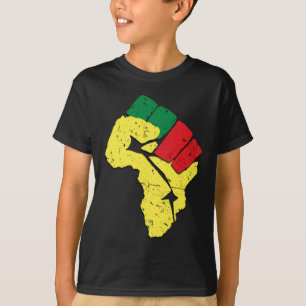 Black History Pan African Flag Colors Resist Fist T-Shirt
