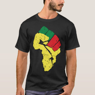 Black History Pan African Flag Colors Resist Fist T-Shirt