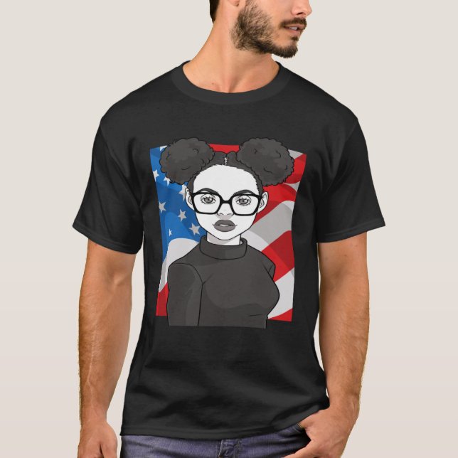 Black History Panther Party 1966 Afro Hair America T-Shirt (Front)