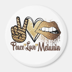 Black History Peace Love Melanin Magnet