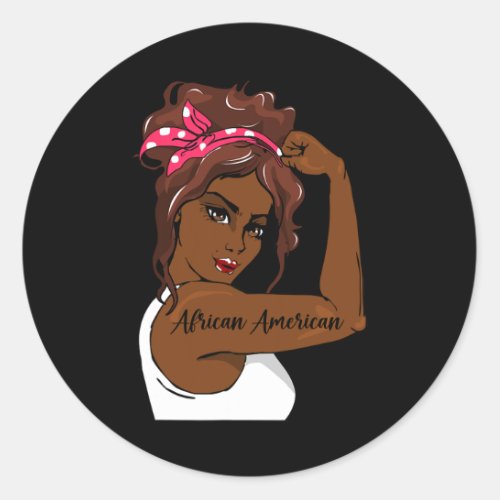 Black History Pin Up Rosie The Riveter African Ame Classic Round Sticker