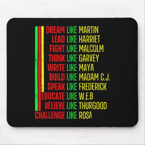 Black History Pride Martin Black Afro African  Mouse Pad