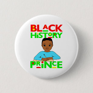 Black History Prince Melanin Boy Son Bruh Brown Sk Button