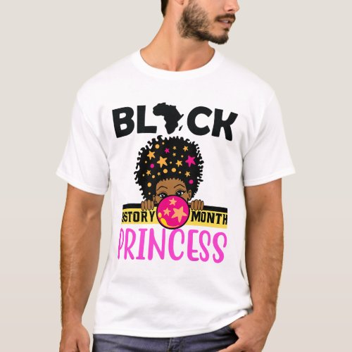 Black history princess brown skin girls black girl T_Shirt
