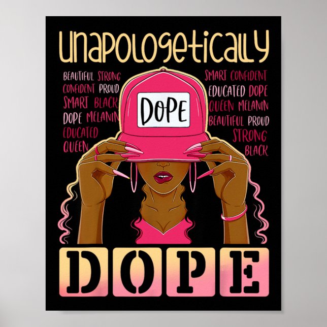 Black History Queen Afro Unapologetically Drug Mel Poster (Front)