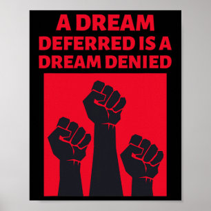 Black History Quote Black Power Raised Fists  Poster