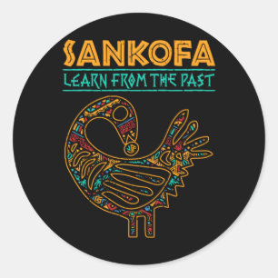 black history sankofa african bird juneteenth classic round sticker