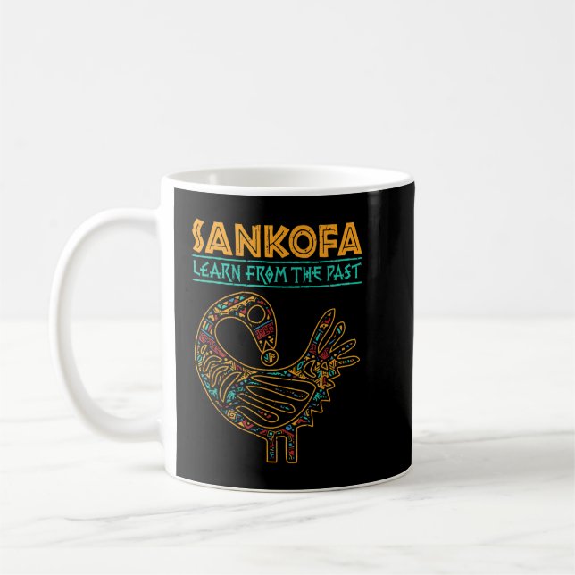 Black History Sankofa African Bird Juneteenth Coffee Mug (Left)