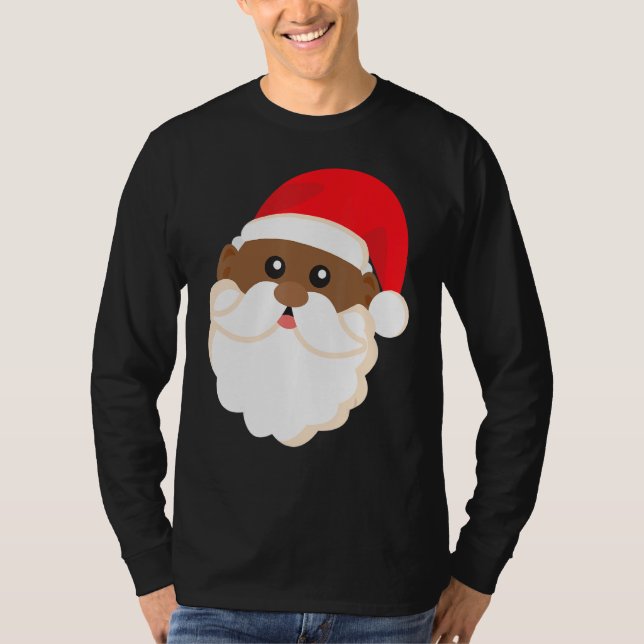 Black History Santa Funny Cool Pride Christmas T-Shirt (Front)