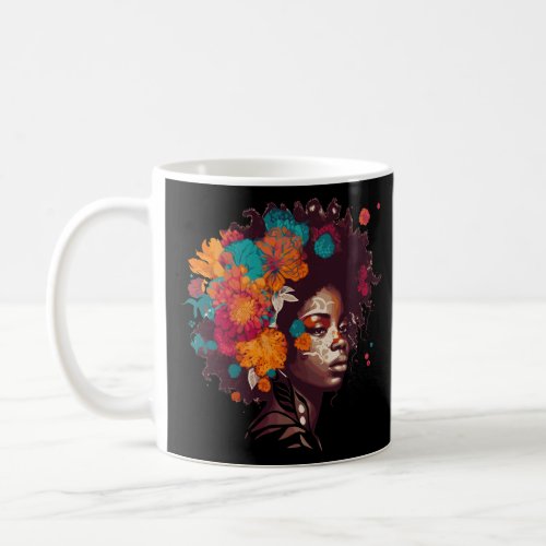 Black History T Shrits For Women Afro Flower Hair  Coffee Mug