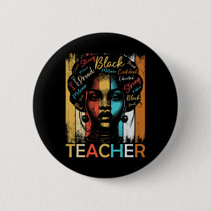 Black History Teacher African American Women Dashi Button