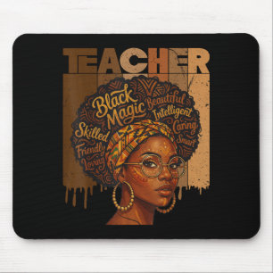 Black History Teacher Afro Woman African American Mouse Pad