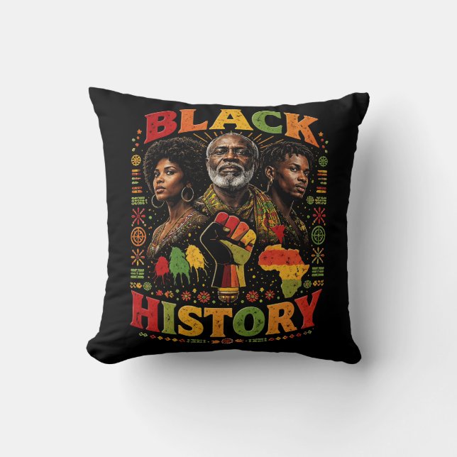 Black History Throw Pillow (Front)