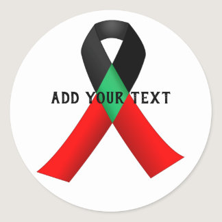 Black HIV/AIDS Awareness Ribbon Classic Round Sticker