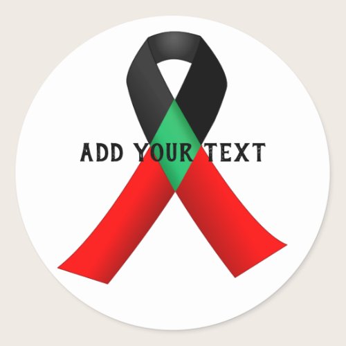 Black HIV/AIDS Awareness Ribbon Classic Round Sticker