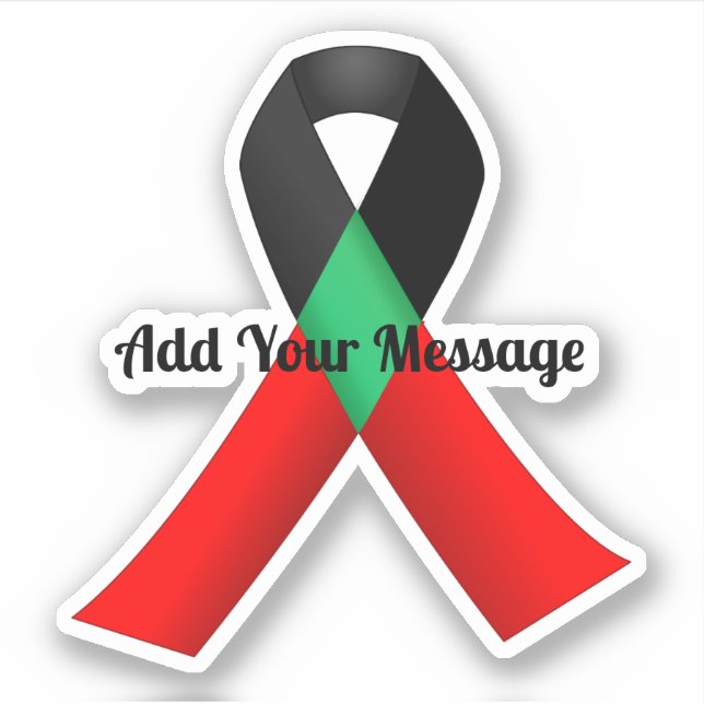 Black HIV/AIDS Awareness Ribbon Sticker (Front)