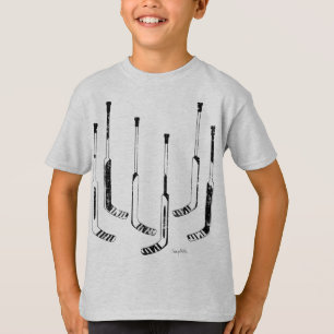 Black Hockey Goalie Sticks Youth T-Shirt