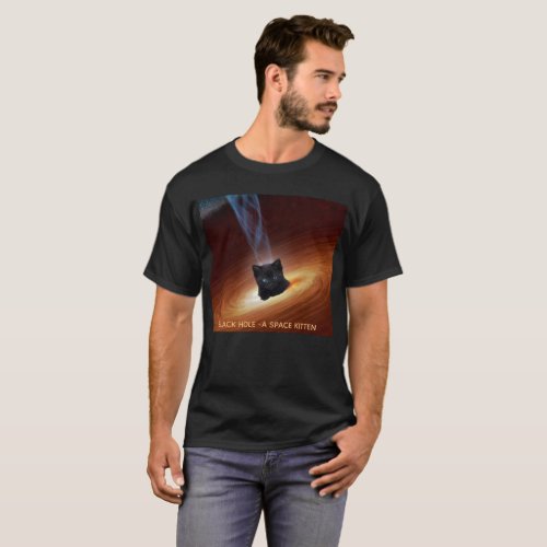 Black Hole A Space Kitten Tee Shirt