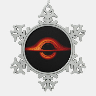 Black Hole Accretion Disk Snowflake Pewter Christmas Ornament