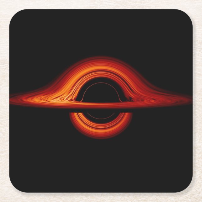 Black Hole Accretion Disk Square Paper Coaster (Front)