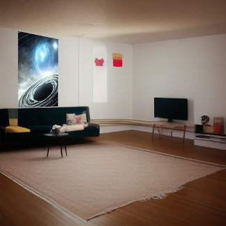Black hole and blue gas cloud | AI Art Poster