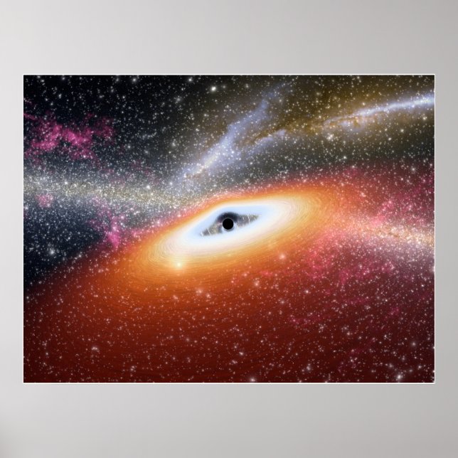 Black Hole at the Center of a Galaxy Poster (Front)