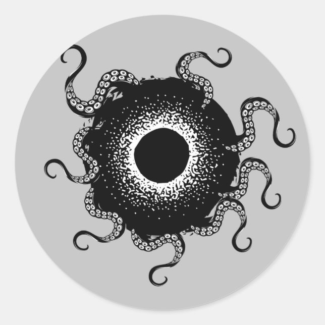 Black hole classic round sticker (Front)