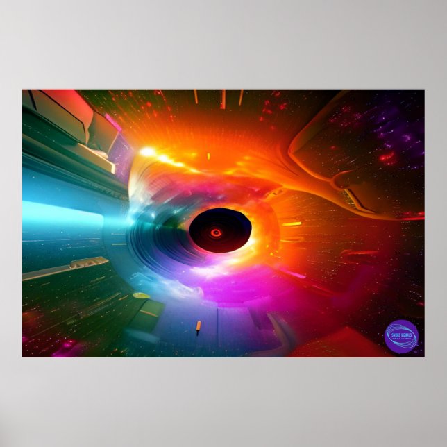 BLACK HOLE IN DIGITAL NEON POSTER (Front)