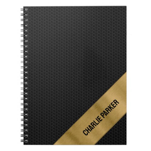 Black Hole Metal Gold Background Notebook