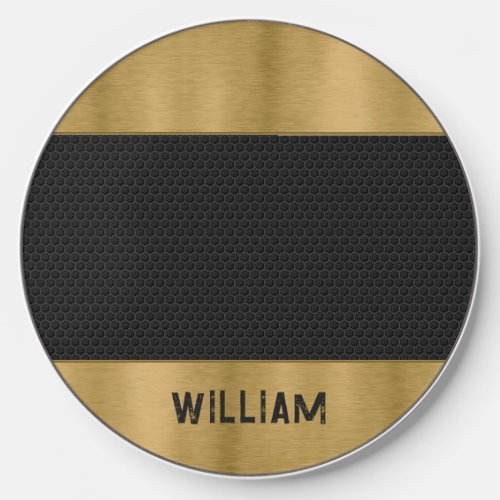 Black Hole Metal Gold Background Wireless Charger