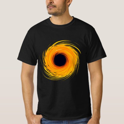 Black Hole printed on black T_Shirt