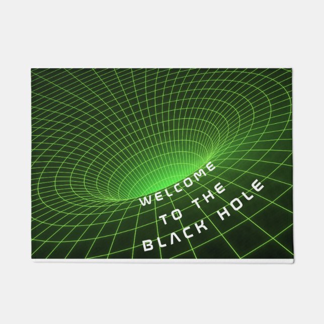 black hole space astronauts welcome door mat (Front)