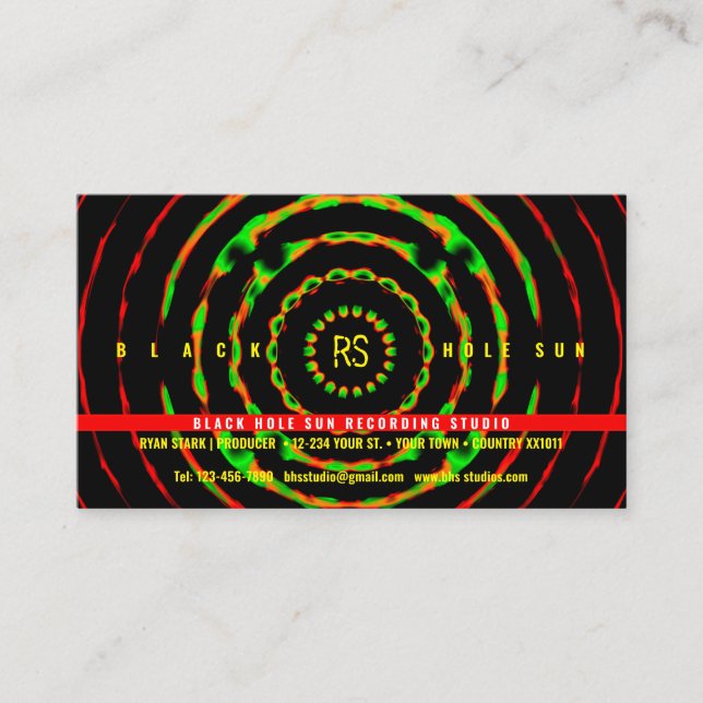 Black Hole Sun Business Card (Front)