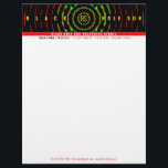 Black Hole Sun Letterhead<br><div class="desc">A black hole sun themed design featuring a pulsating,  radiating geometric graphic illustration with a red,  green and black color palette. It is captioned with black hole sun and the recipient's name,  address,  business and contact information. Fully editable</div>