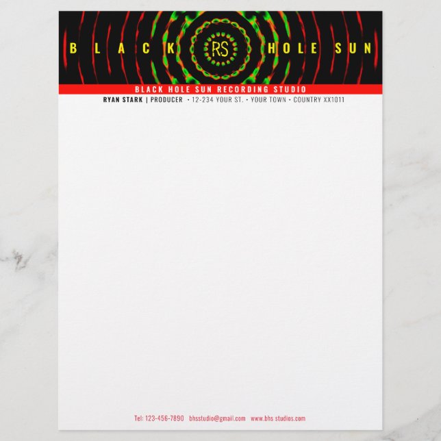 Black Hole Sun Letterhead (Front)