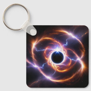 Black Hole with Plasma Flares and Lightening Keychain