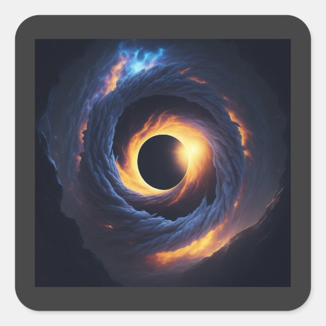 Black Hole Wormhole Square Sticker (Front)