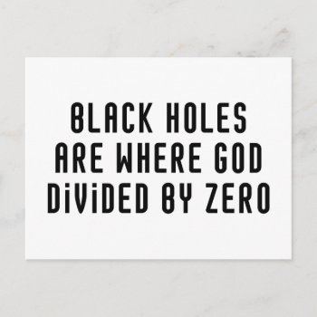 Black Holes Zero Postcard by LabelMeHappy at Zazzle