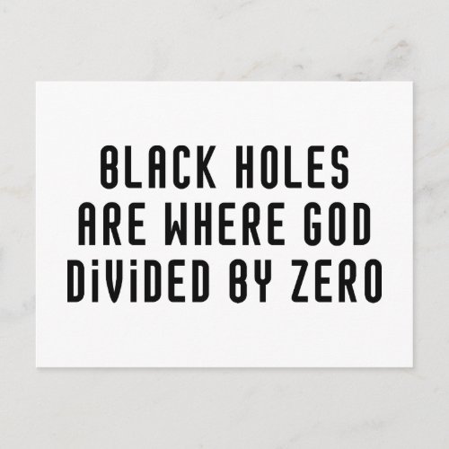 Black Holes Zero Postcard
