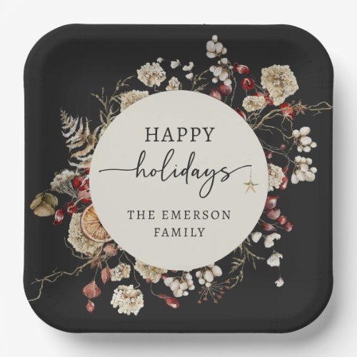 Black Holiday Paper Plates