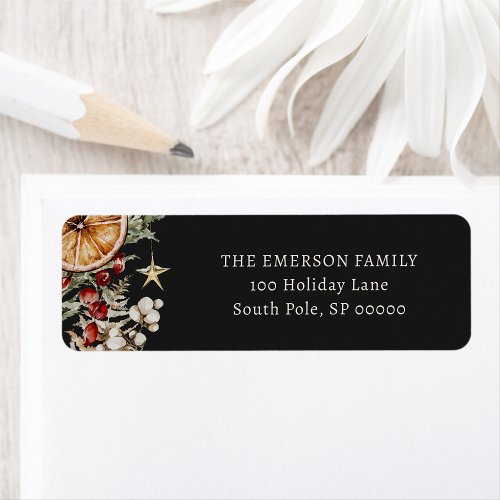 Black Holiday Return Address label