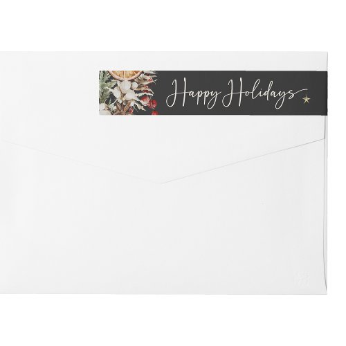 Black Holiday Wrap Around Label