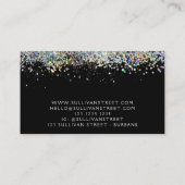 Black Holographic Glitter Jewelry Boutique Business Card (Back)