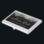 Black Holographic Glitter Jewelry Boutique Business Card Case<br><div class="desc">Brand your jewelry business with this trendy holographic glitter design that can be personalized with your business name in a hand lettered font.</div>