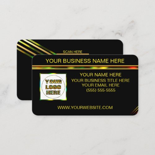 Black Holographic Personalized Business Card