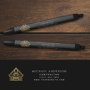 Black Home Building Construction Business Pen