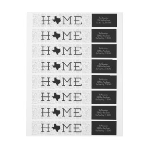 Black HOME Texas Wrap Around Label