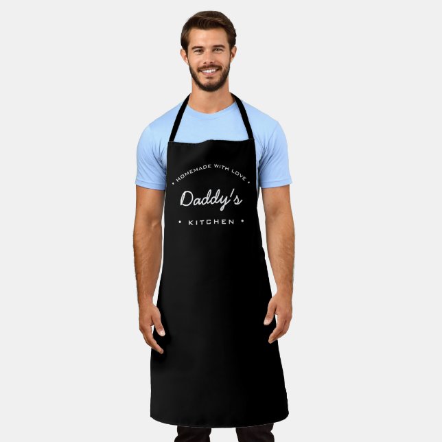 Black Homemade with Love Daddy's Kitchen Apron (Worn)