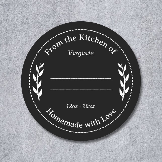 Black Homemade with Love Label Sticker (Black Homemade with Love Label Sticker)