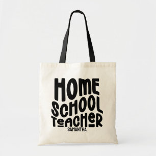Black Homeschool Teacher Retro Tote Bag